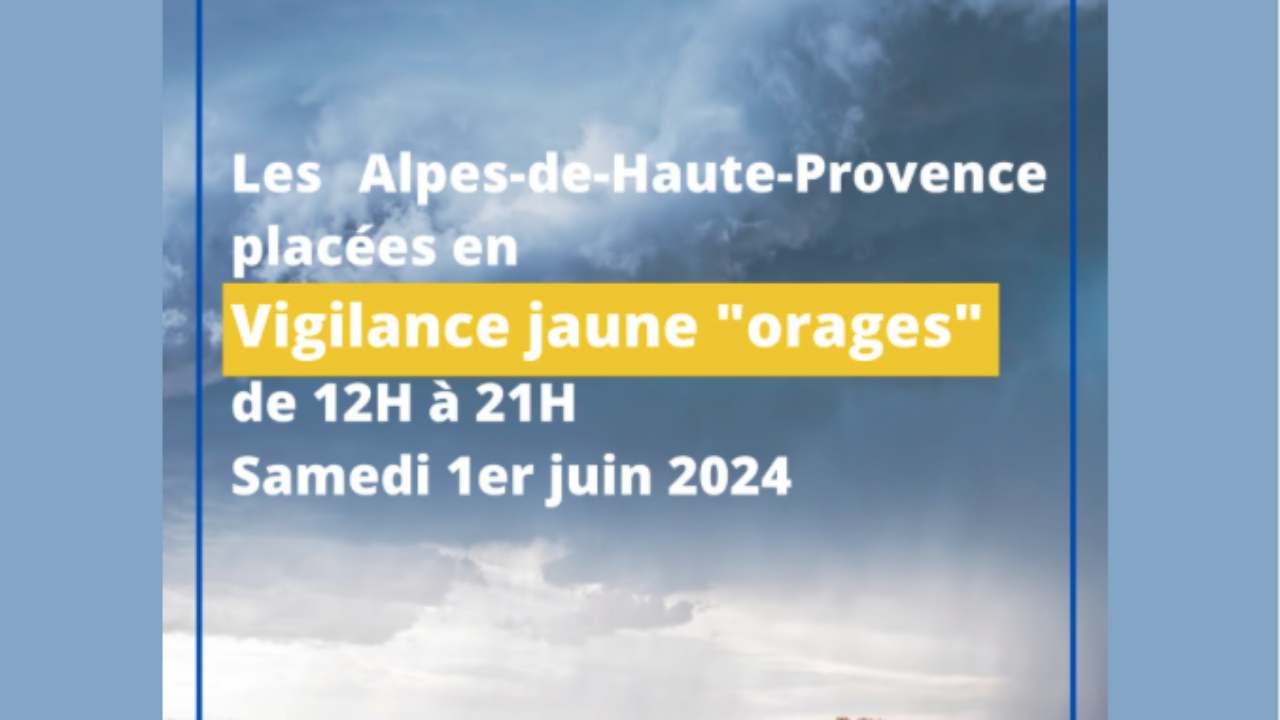 Haute Provence Le D Partement Plac En Vigilance Jaune Orages Par