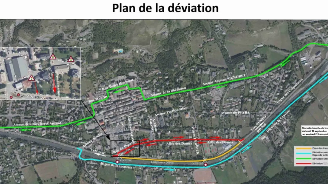 Alpes de Haute-Provence : des travaux sur la Digue des Colporteurs à Digne les Bains