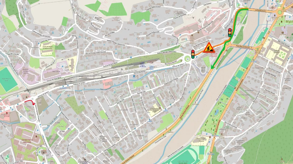 La circulation est perturbée à Digne les Bains, Avenue de Verdun