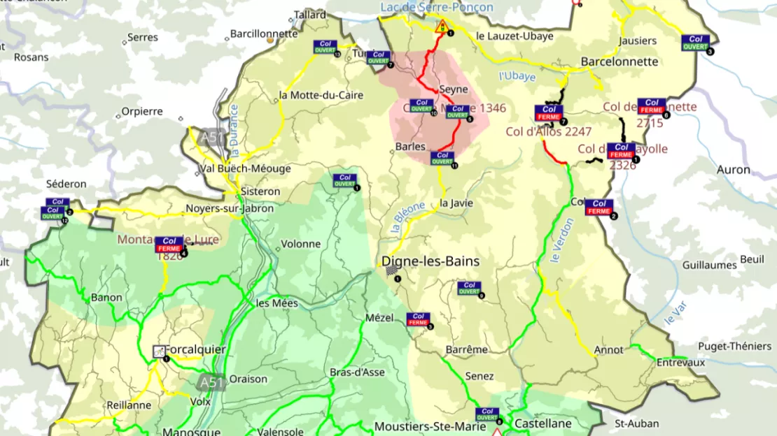 Neige et verglas compliquent la circulation dans les Alpes-de-Haute-Provence