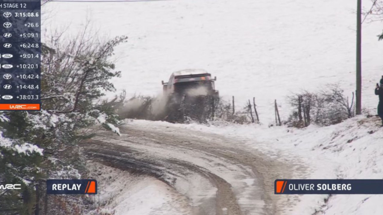 ES12 du Rallye Monte-Carlo : première place pour Oliver Solberg malgré une sortie de route ES12 du Rallye Monte-Carlo : première place pour Oliver Solberg malgré une sortie de route