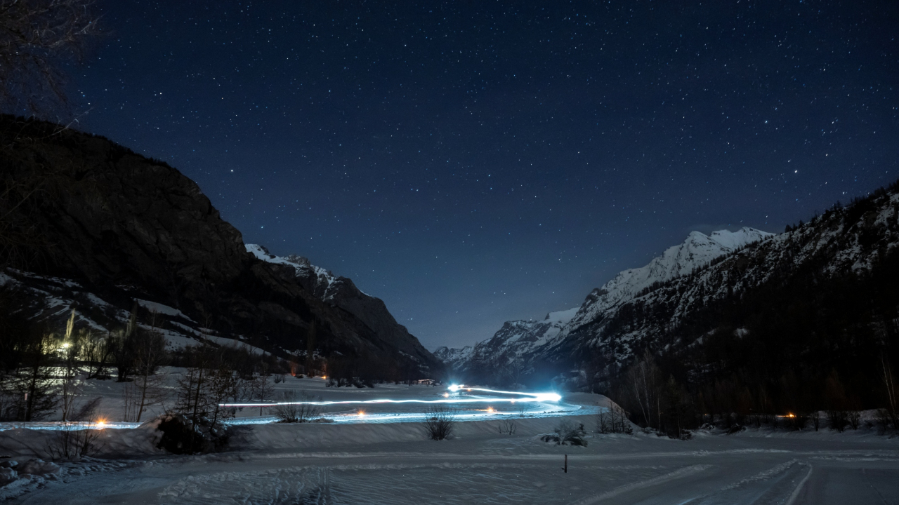 Les pistes &eacute;clair&eacute;es &agrave; la bougie &agrave; Saint-Paul sur Ubaye