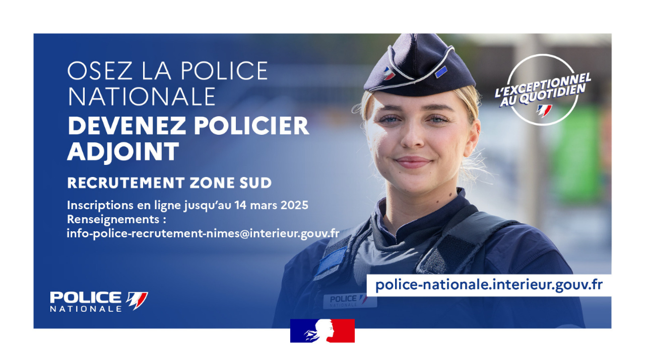 Les recrutements de policiers adjoints sont ouverts Les recrutements de policiers adjoints sont ouverts