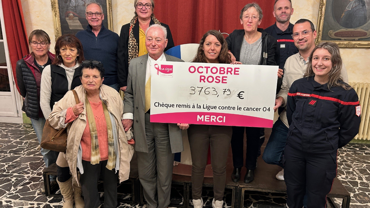 Sisteron remet un chèque de près de 4.000 euros à la Ligue contre le cancer 04