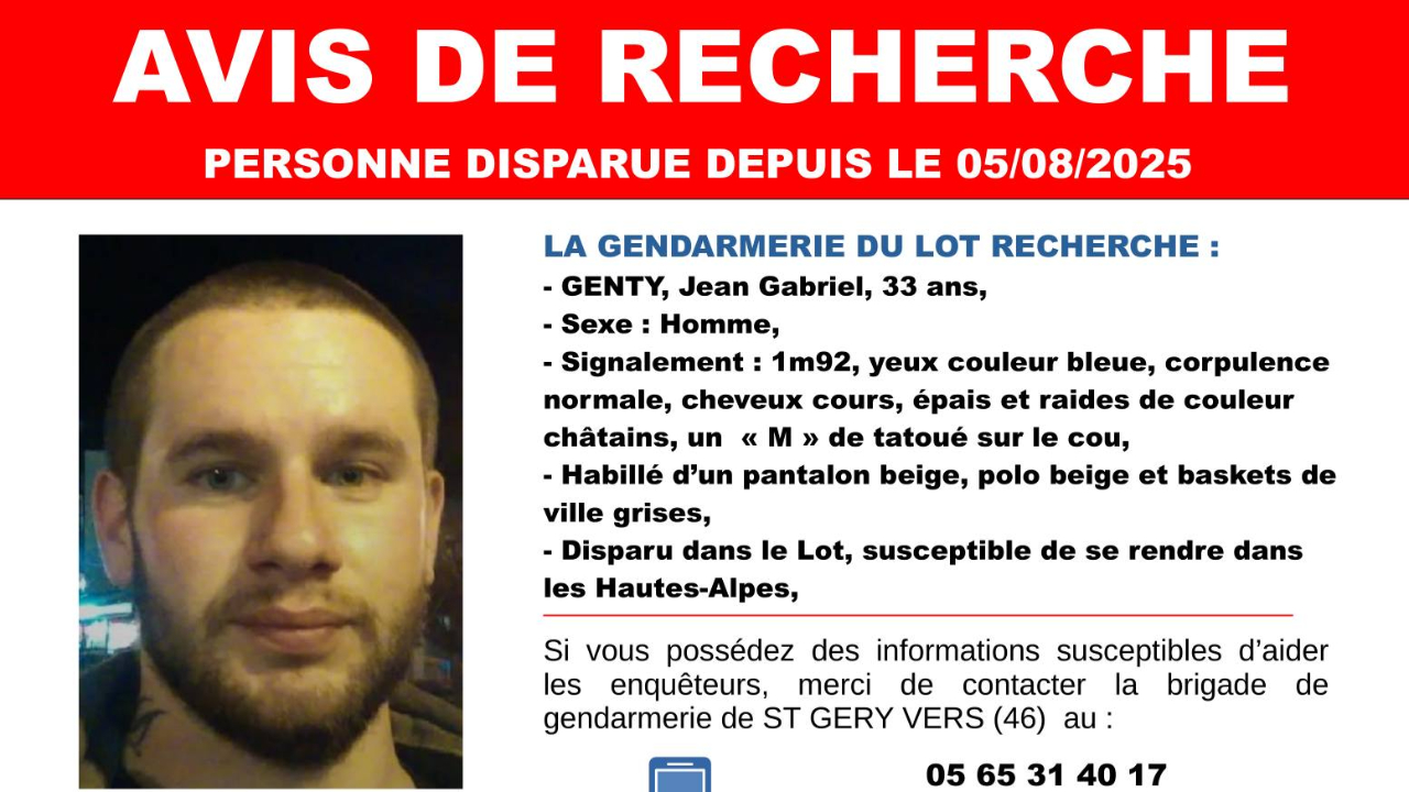 Un avis de recherche relayé par les gendarmes haut-alpins