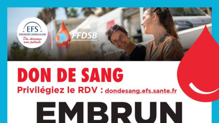 Hautes-Alpes : la ville d’Embrun lance un appel aux dons du sang Hautes-Alpes : la ville d’Embrun lance un appel aux dons du sang