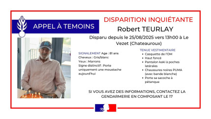 Disparition inquiétante d'un octogénaire à Châteauroux-les-Alpes