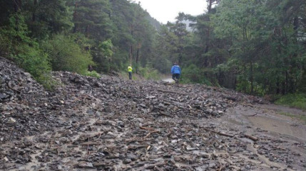 Orages : huit éboulements sur la RD900 dans l'Ubaye