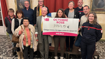 Sisteron remet un chèque de près de 4.000 euros à la Ligue contre le cancer 04