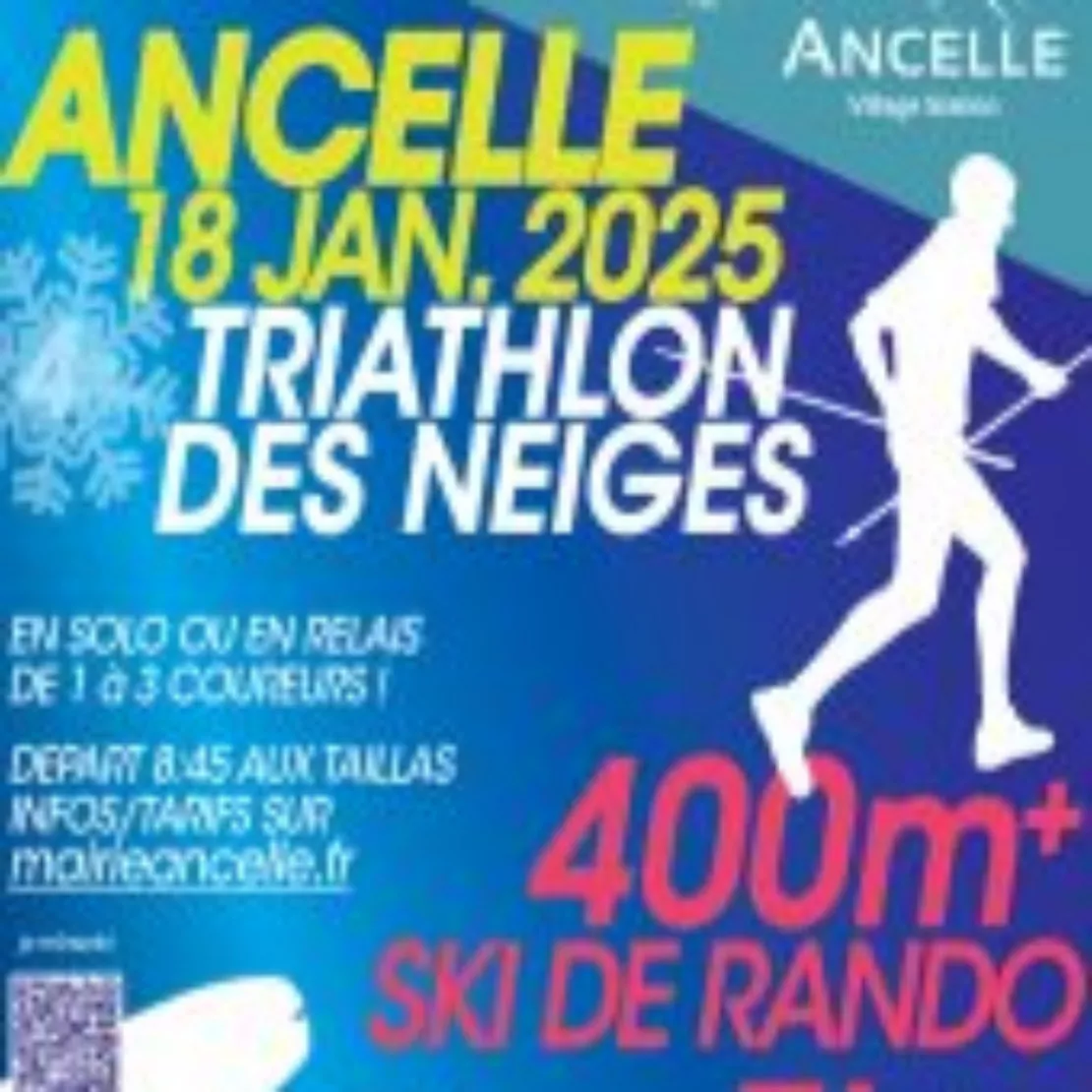 Près de chez vous...à Ancelle, pour le Triathlon des neiges le samedi 18 janvier.