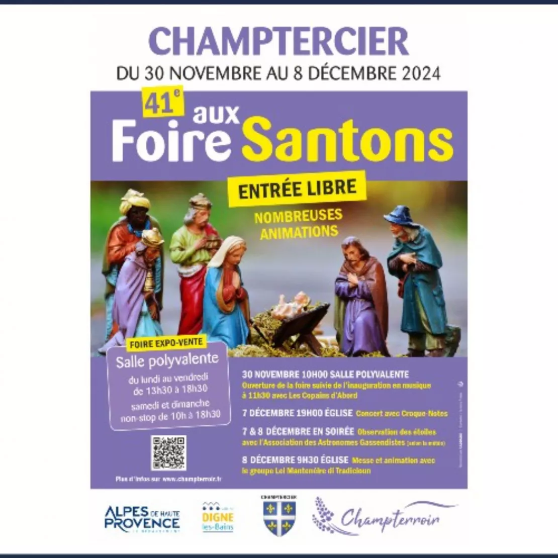 Près de chez vous...à Champtercier, pour la 41ème Foire aux Santons du 30 novembre au 8 décembre 2024