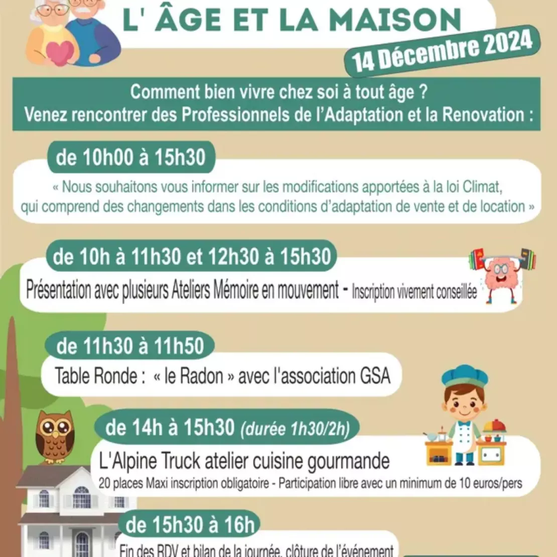 Près de chez vous...à la Batie Neuve pour le salon "L'âge et la maison" samedi 14 décembre 2024, Salle 750.