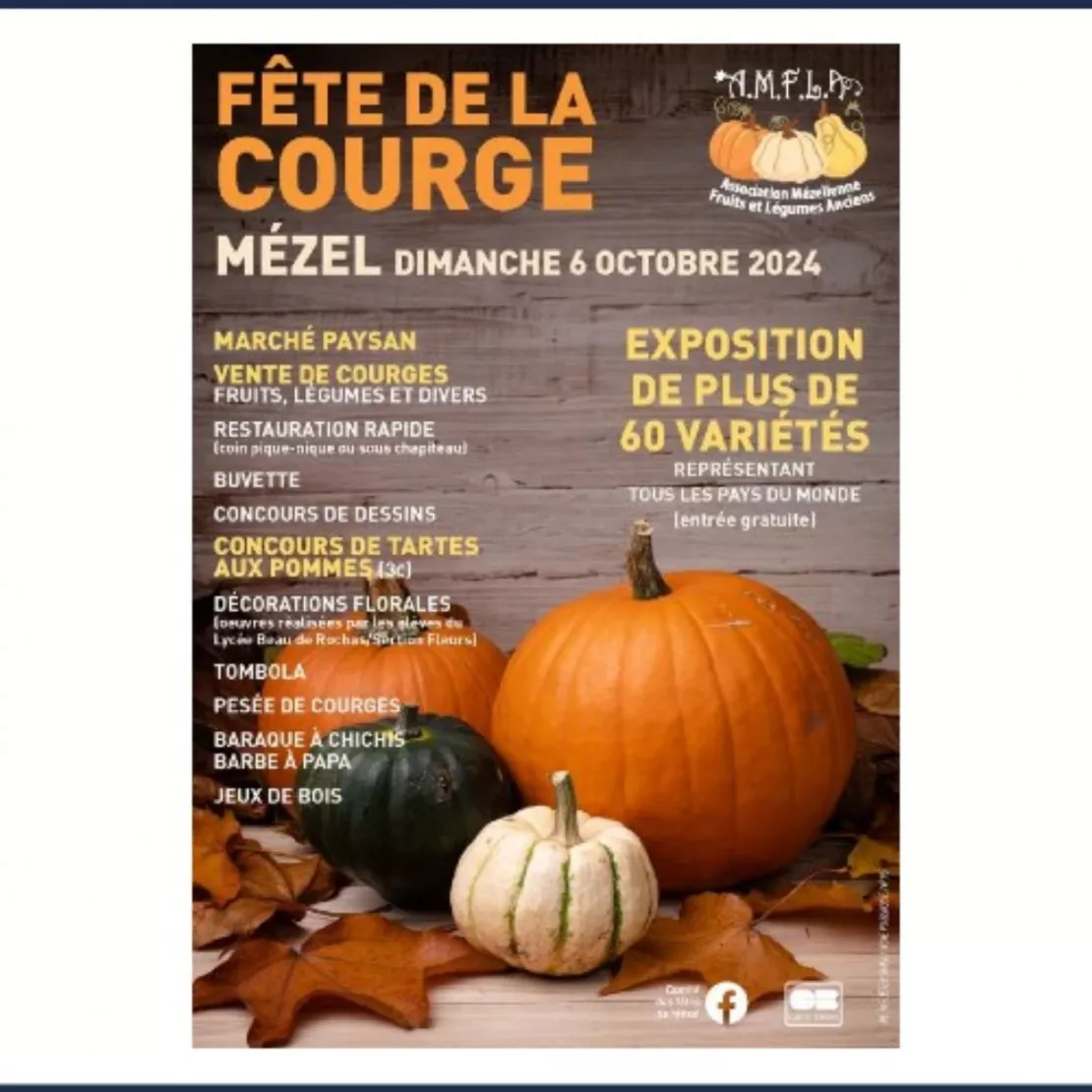 Près de chez vous...à Mezel pour la Fête de la Courge le dimanche 6 octobre 2024