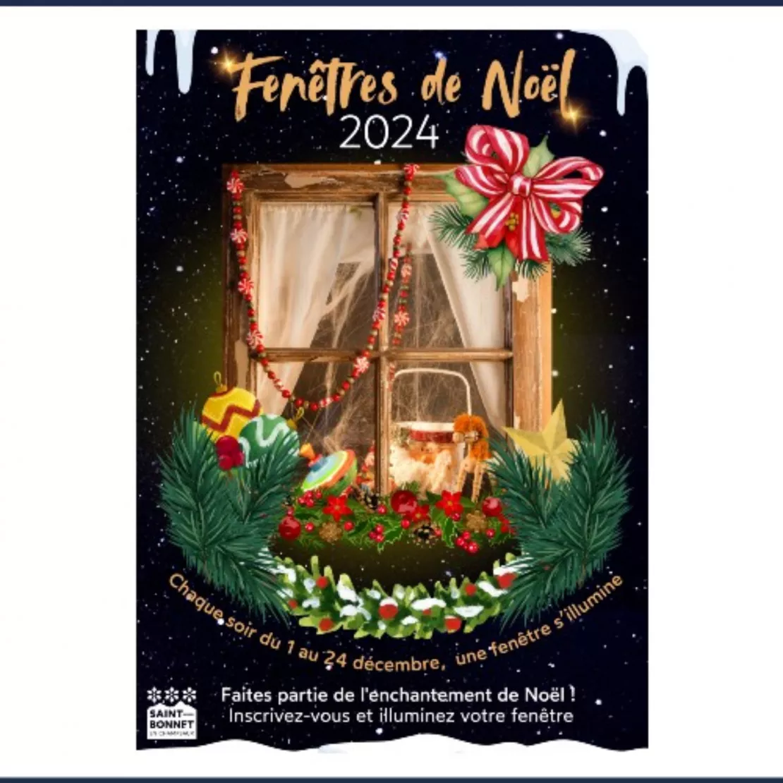 Près de chez vous...à Saint-Bonnet-en-Champsaur, pour l'opération "Fenêtres de Noel" du 1er au 24 décembre 2024.