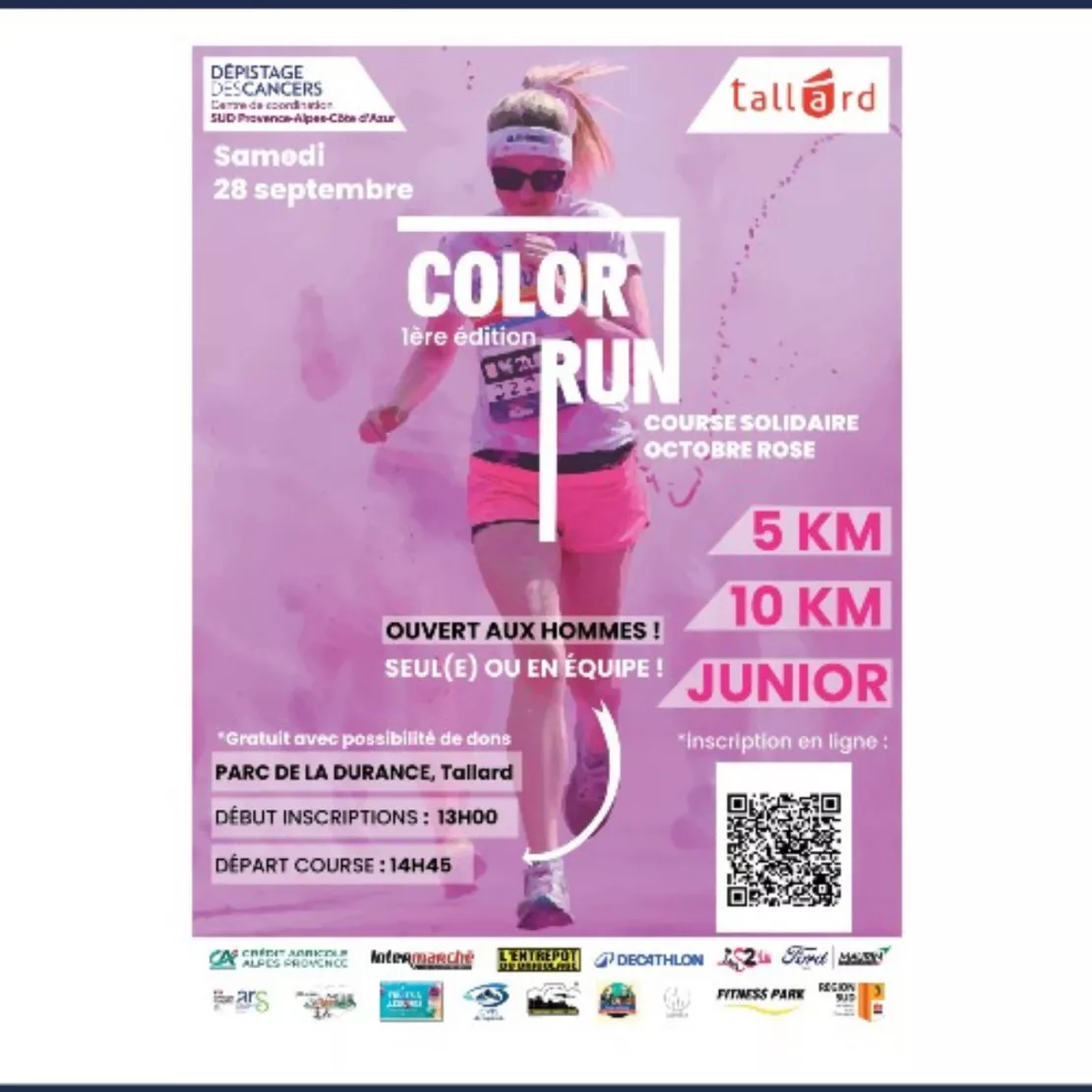 Près de chez vous...à Tallard, pour la Color Run Solidaire le samedi 28 septembre 2024.