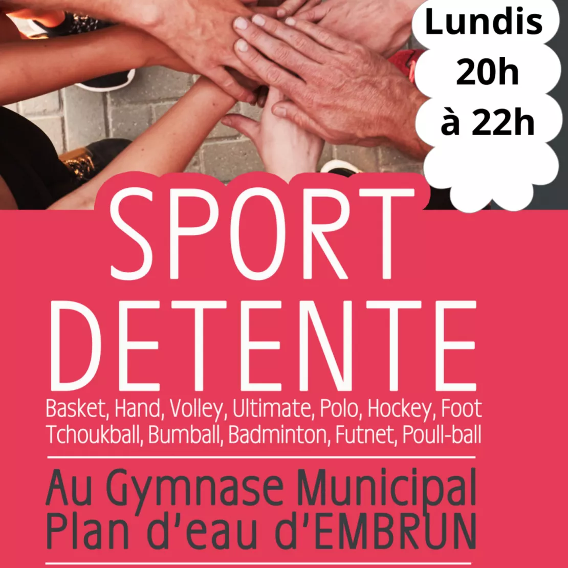 "Sport Détente" du lundi soir au plan d'eau d'Embrun.