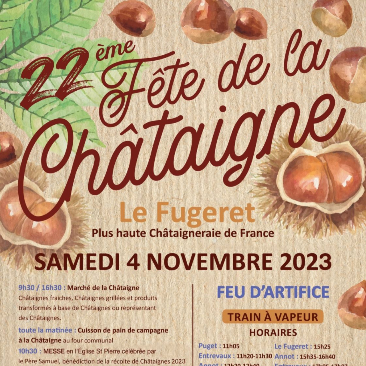 22ÈME FÊTE DE LA CHÂTAIGNE 22ÈME FÊTE DE LA CHÂTAIGNE