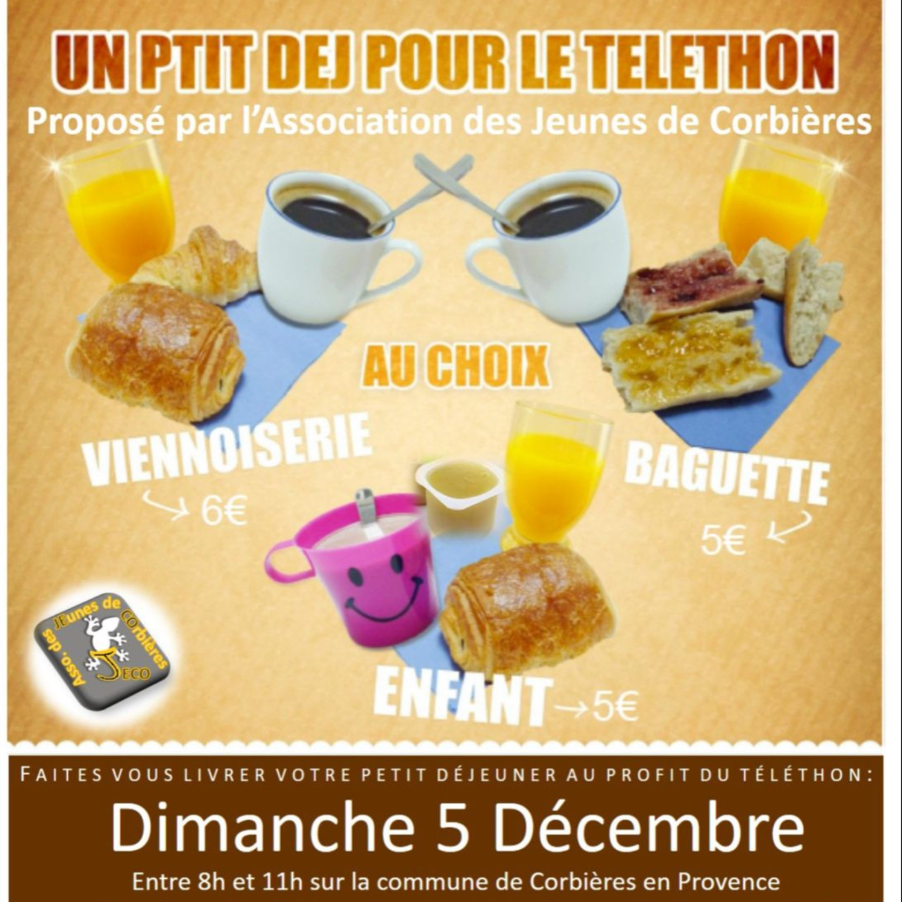 Alpes 1 et vous : P'tits déjeuners pour le Téléthon à Corbières (04) Alpes 1 et vous : P'tits déjeuners pour le Téléthon à Corbières (04)