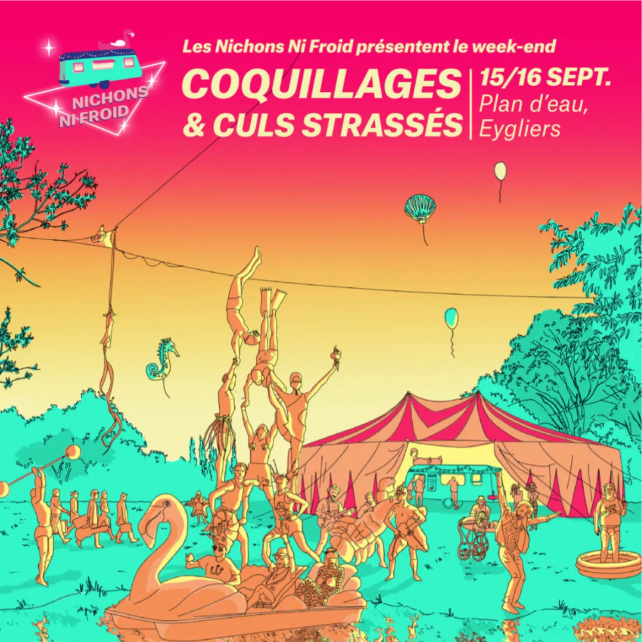 Coquillages et culs strassés!  les 15 et 16 septembre au plan d'eau d'Eygliers.