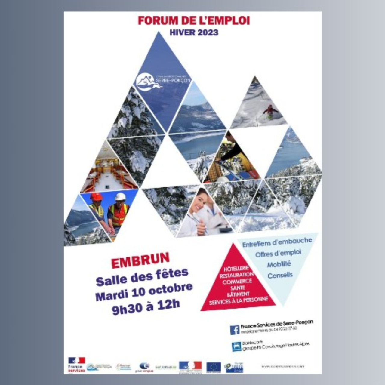 Forum de l'emploi hiver 2023 à Embrun. Forum de l'emploi hiver 2023 à Embrun.