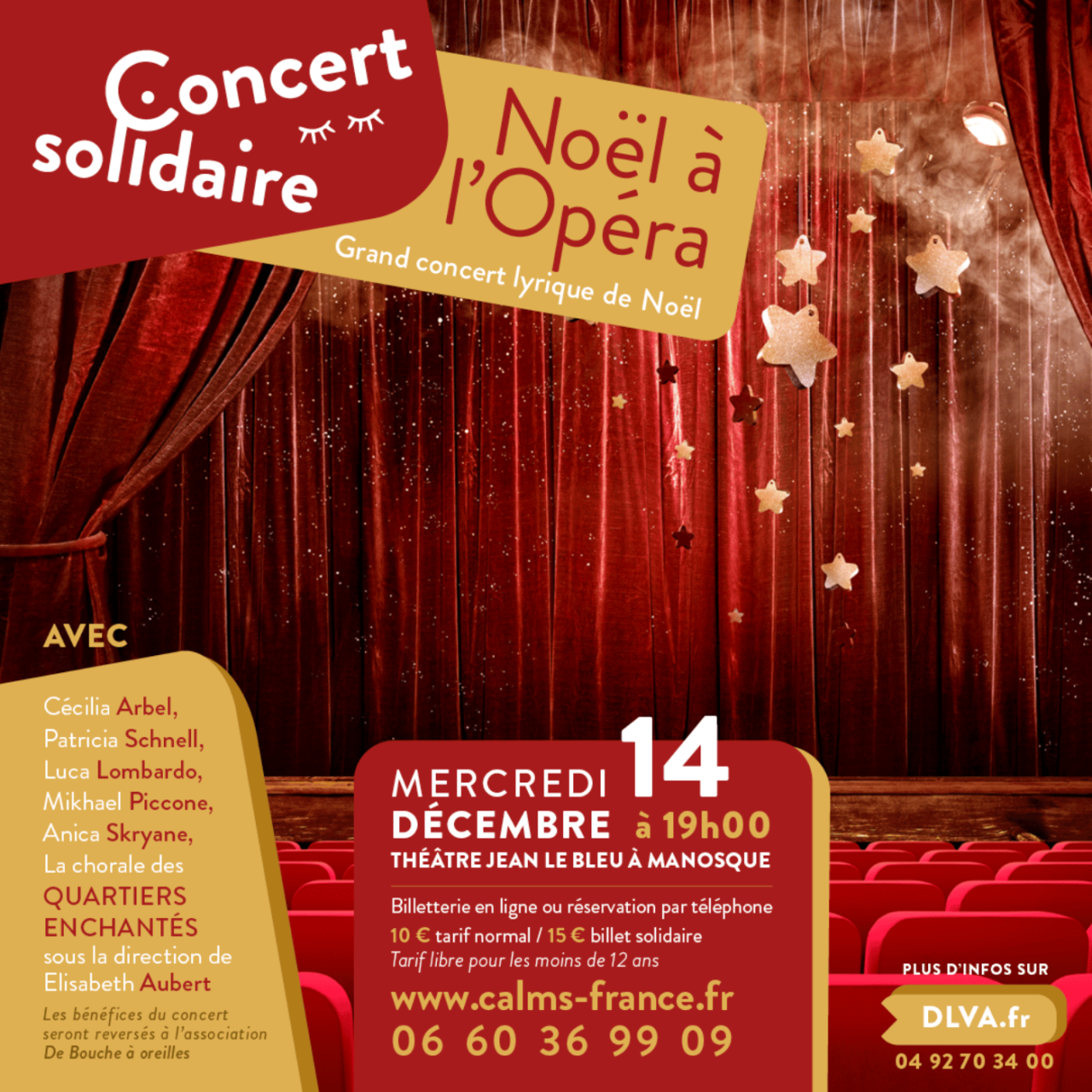 Près de chez vous avec le concert solidaire "Noël à l'opéra" à Manosque Près de chez vous avec le concert solidaire "Noël à l'opéra" à Manosque