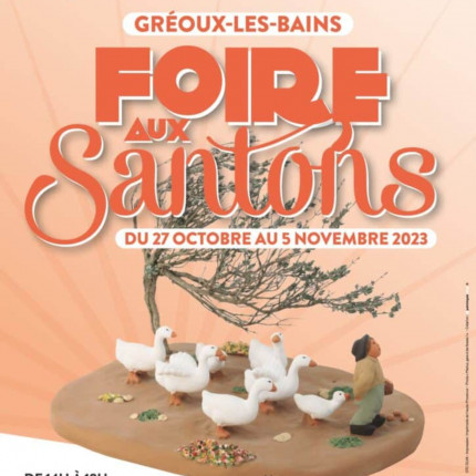 Foire aux Santons de Gréoux-les-Bains du 27 octobre au 5 novembre 2023. Foire aux Santons de Gréoux-les-Bains du 27 octobre au 5 novembre 2023.