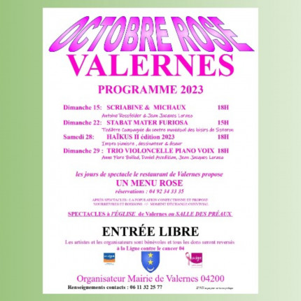 Octobre Rose à Valernes. Octobre Rose à Valernes.