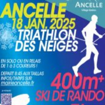 Près de chez vous...à Ancelle, pour le Triathlon des neiges le samedi 18 janvier.
