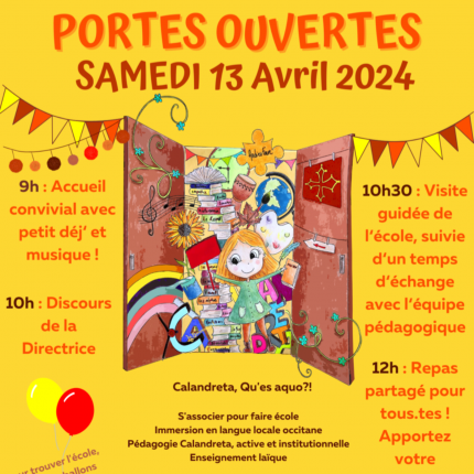 Près de Chez Vous : à Gap, journée portes ouvertes à l'école Calendreta André Faure à Gap, route de Saint Jean.