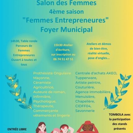 Près de chez vous avec le salon des femmes entrepreneures à Thoard Près de chez vous avec le salon des femmes entrepreneures à Thoard