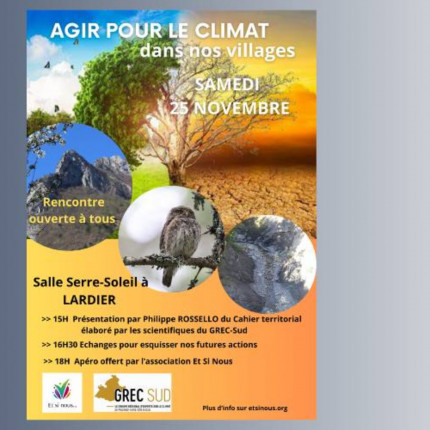 Près de Chez Vous : Conférence "et si on découvrait le climat de demain et ses conséquences ?" avec le collectif " Et si nous..." Près de Chez Vous : Conférence "et si on découvrait le climat de demain et ses conséquences ?" avec le collectif " Et si nous..."