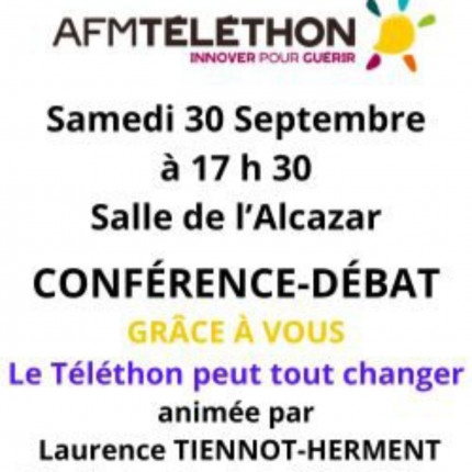 Rencontre avec Laurence Tiennot-Herment, Présidente de l’AFM-Téléthon et de Généthon, samedi 30 septembre 2023 à Sisteron Rencontre avec Laurence Tiennot-Herment, Présidente de l’AFM-Téléthon et de Généthon, samedi 30 septembre 2023 à Sisteron