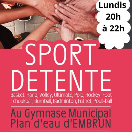 "Sport Détente" du lundi soir au plan d'eau d'Embrun. "Sport Détente" du lundi soir au plan d'eau d'Embrun.